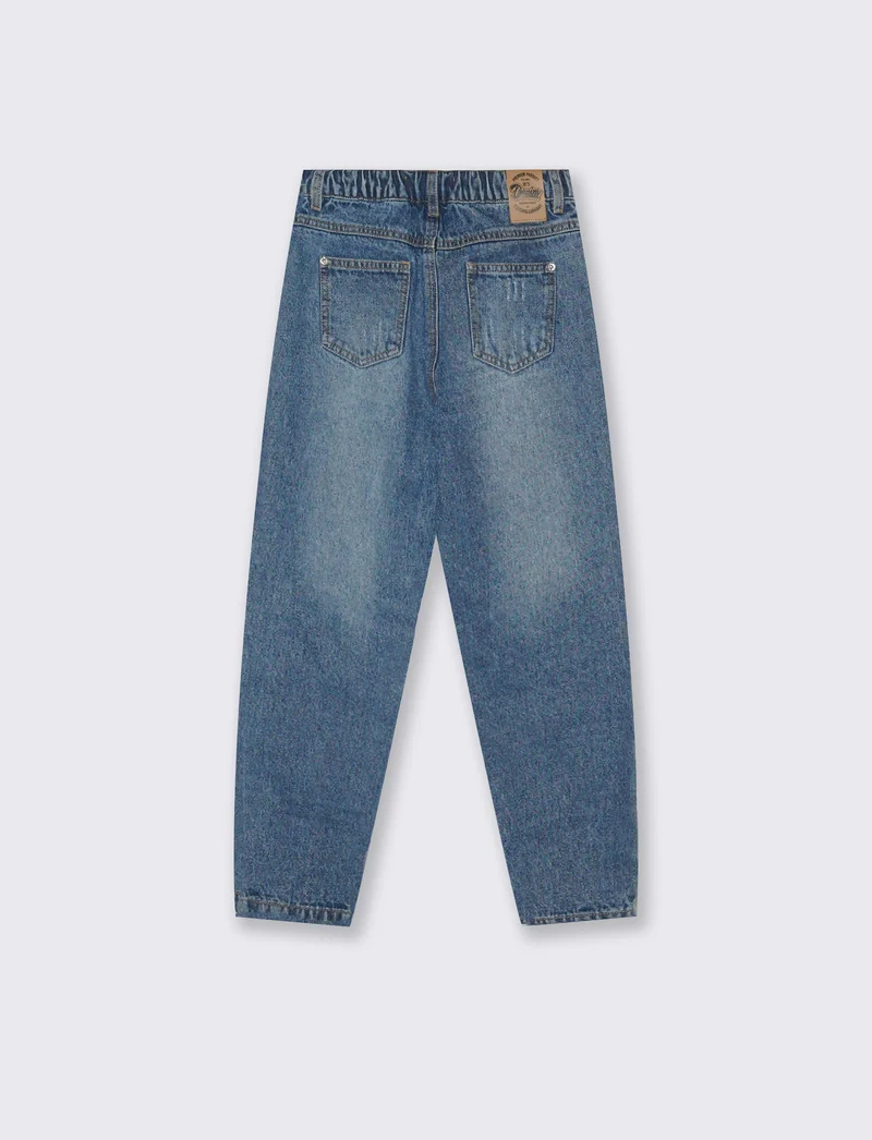 Jeans mom fit 5 tasche in denim cotone - Denim