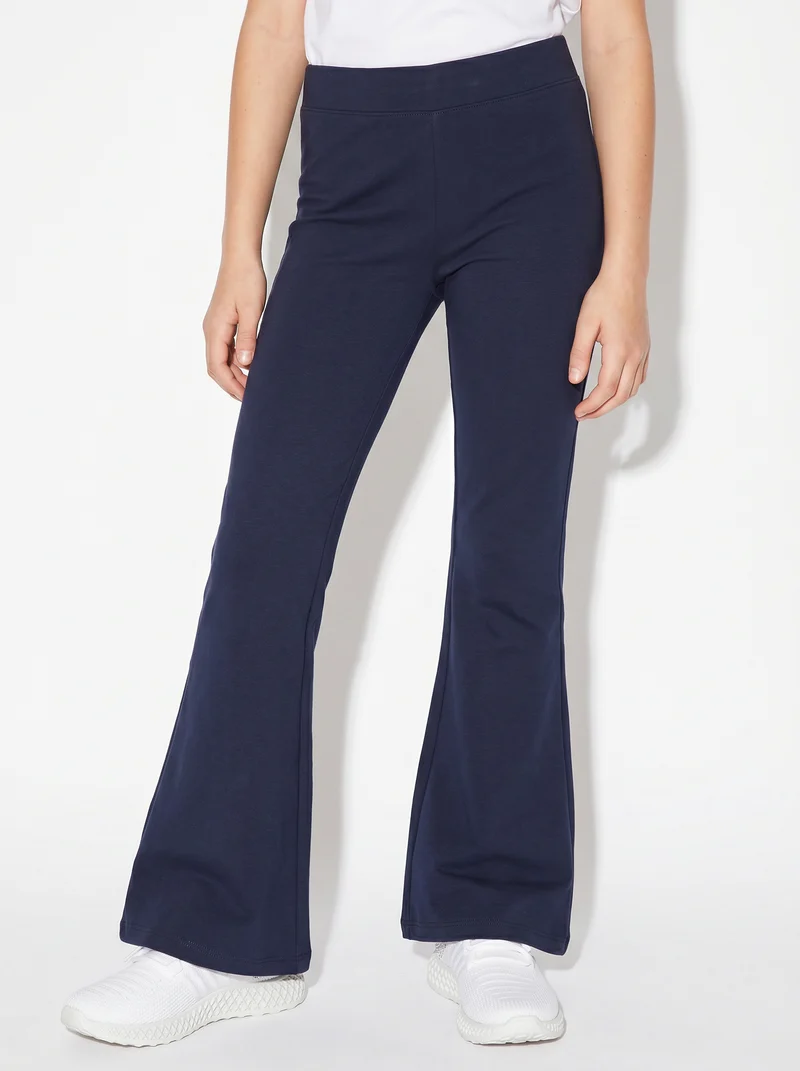 Leggings a zampa in jersey morbido - Blu