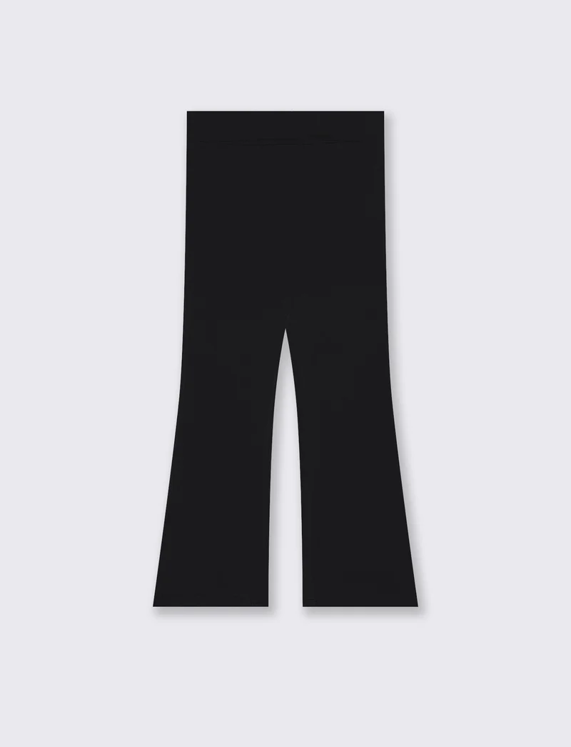 Leggings a zampa in jersey morbido - Nero