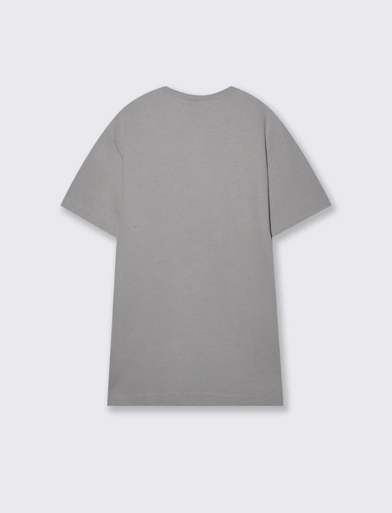 T-shirt girocollo effetto slavato ottoman - Grigio
