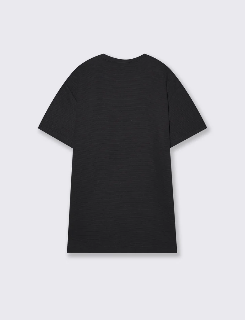 T-shirt girocollo effetto slavato ottoman - Nero