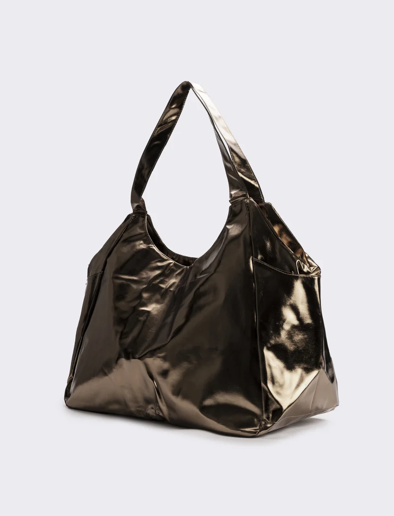 Borsa mare donna da spalla due manici - Oro