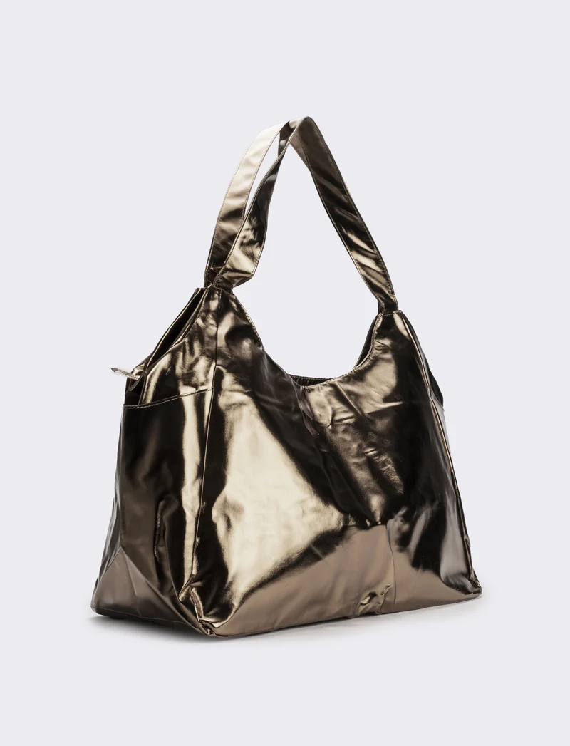 Borsa mare donna da spalla due manici - Oro