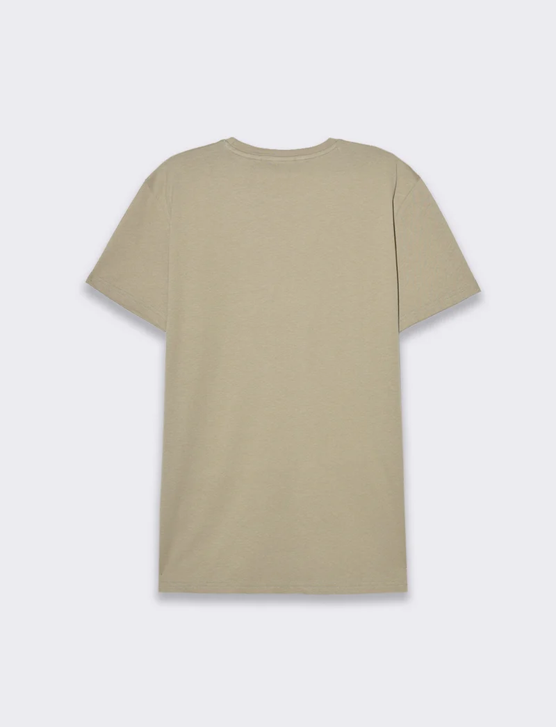 T-shirt in cotone con stampa regular fit da uomo - Verde salvia