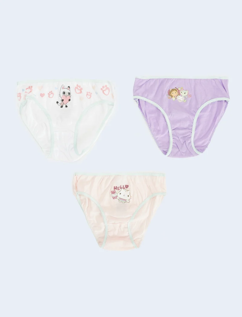 Tris slip bambina stitch, gabby e hello kitty - Rosa