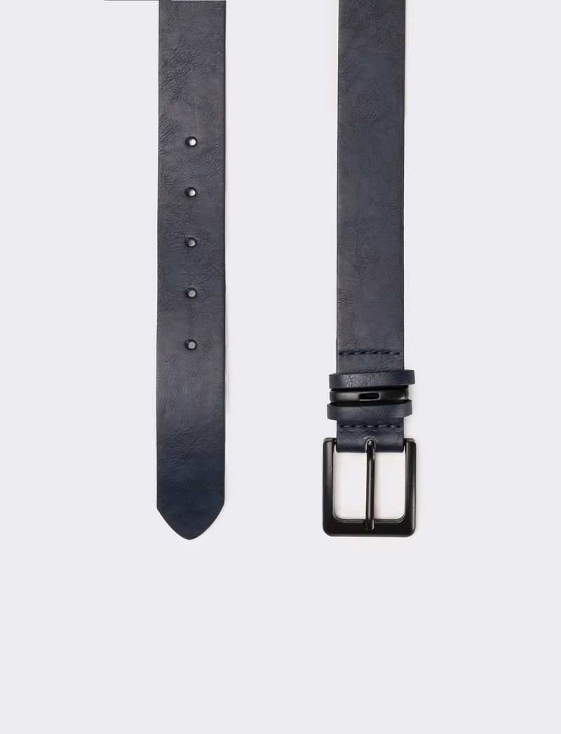 Cintura uomo fibbia smalto - Blu