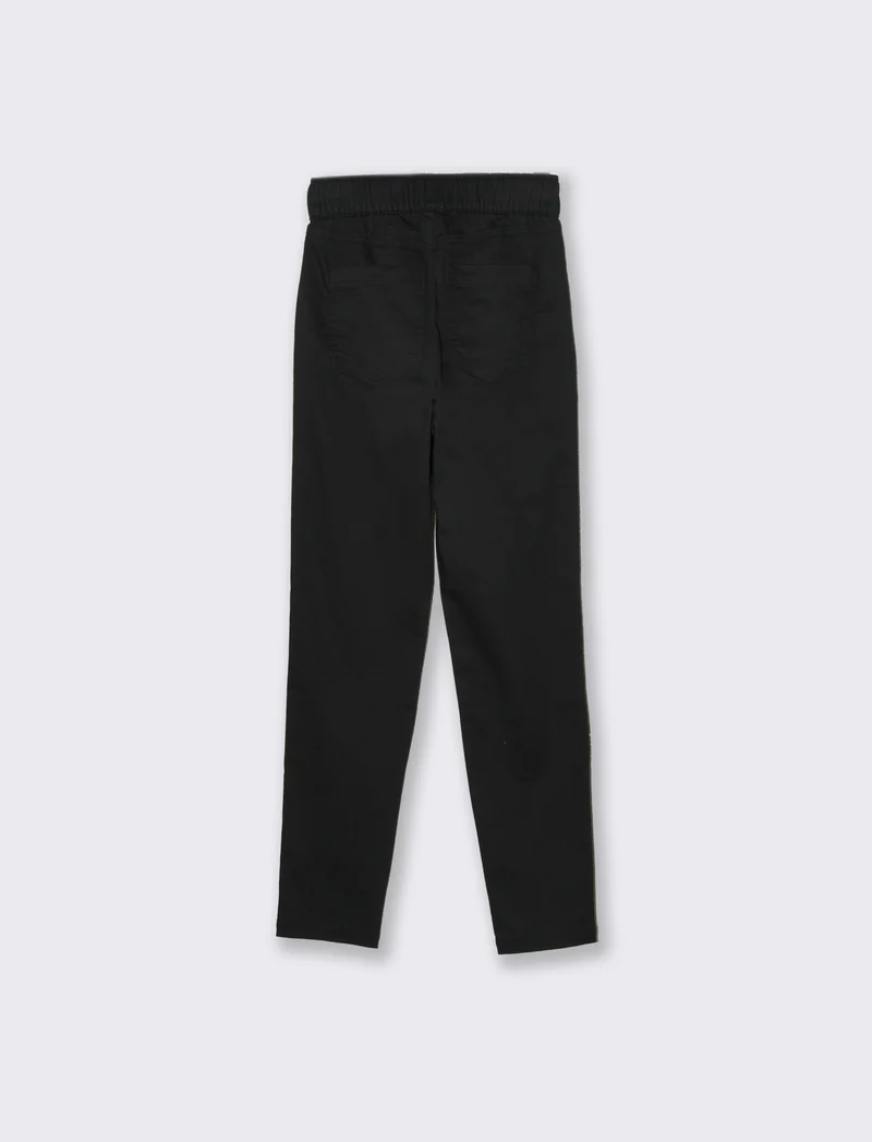 Pantalone con elastico in vita da donna - Nero