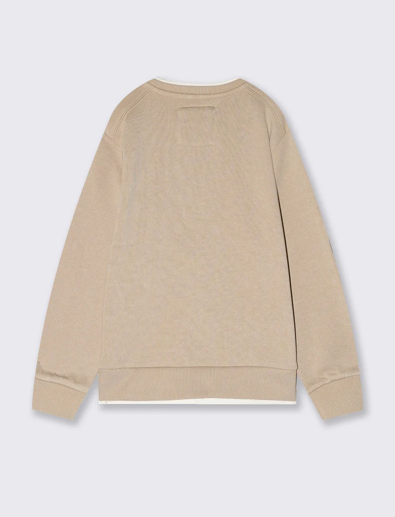 Felpa girocollo calda e confortevole - Beige scuro