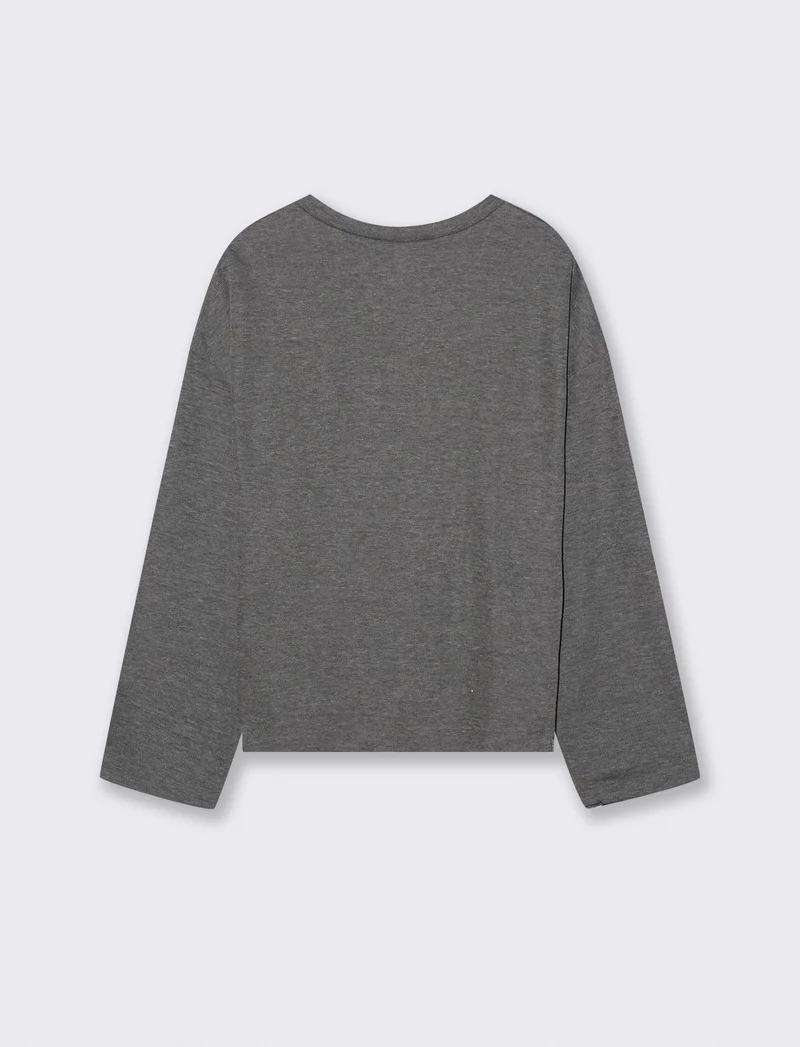 MAGLIA MEZZO COLLO - Grigio melange
