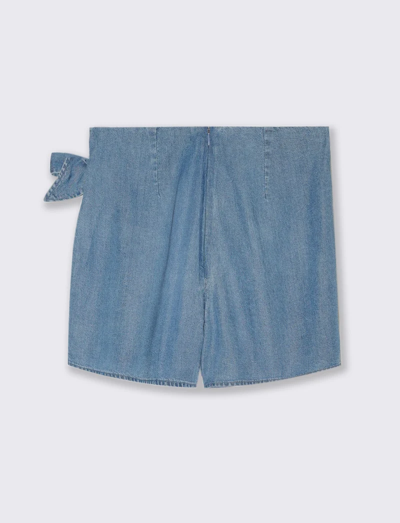 Short con fiocco da donna - Denim