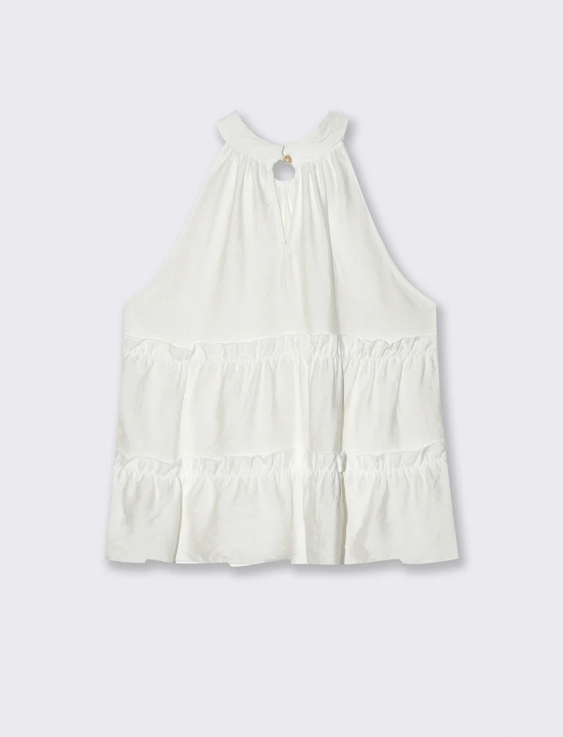 Top con rouches - Bianco