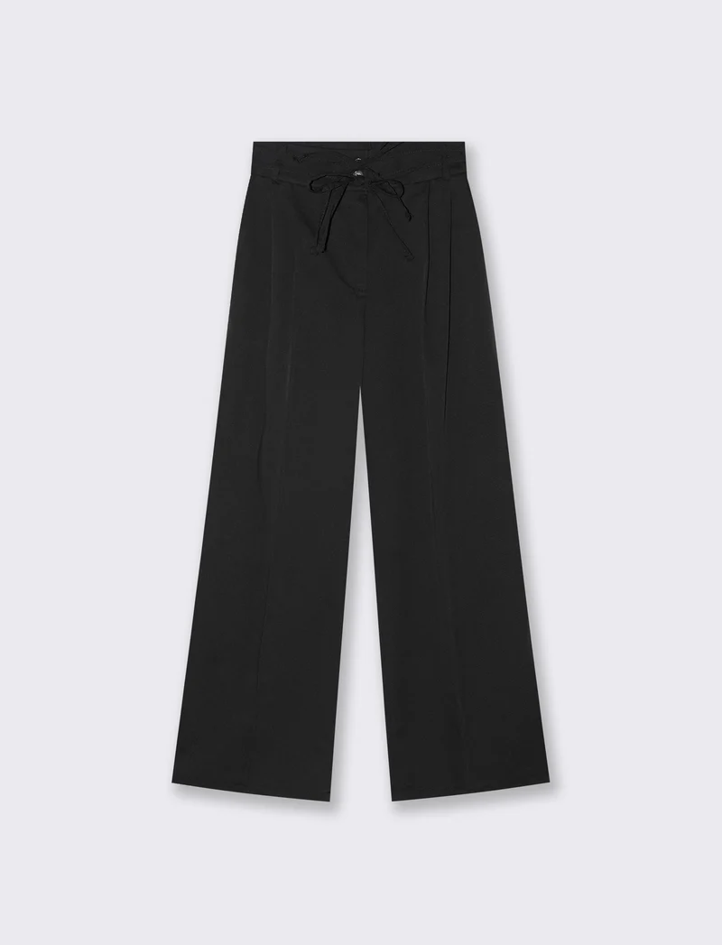 PANTALONE CON LACCI - Nero