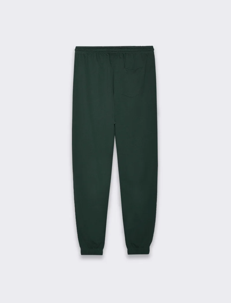 PANTALONI JOGGER BASIC IN FELPA - Verde scuro