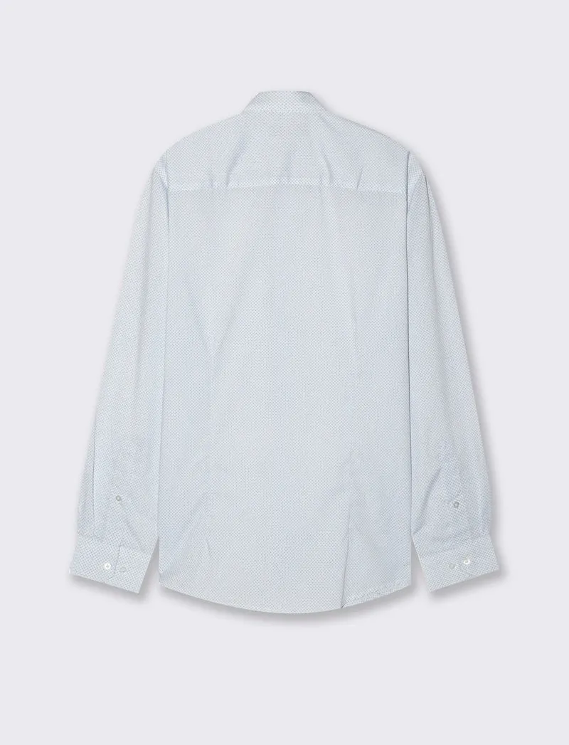 CAMICIA MICRO FANTASIA REGULAR FIT - Azzurro
