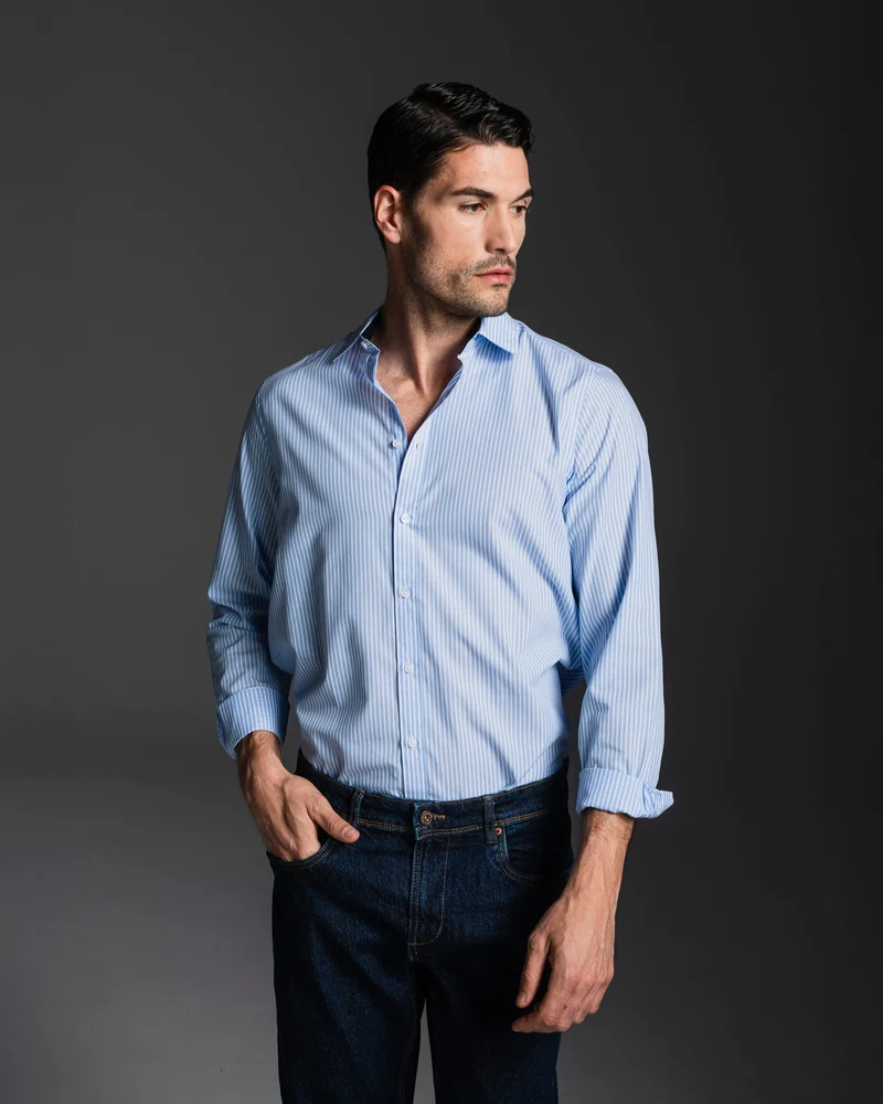 CAMICIA BASIC REGULAR FIT EASY IRON - Azzurro