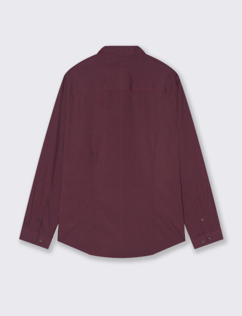 CAMICIA BASIC REGULAR FIT EASY IRON - Viola prugna