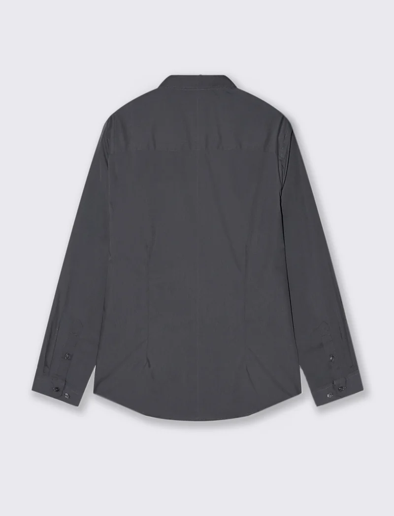 CAMICIA BASIC REGULAR FIT EASY IRON - Grigio piombo