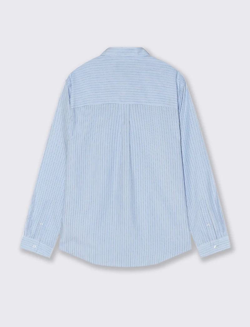 CAMICIA FANTASIA A RIGHE - Azzurro