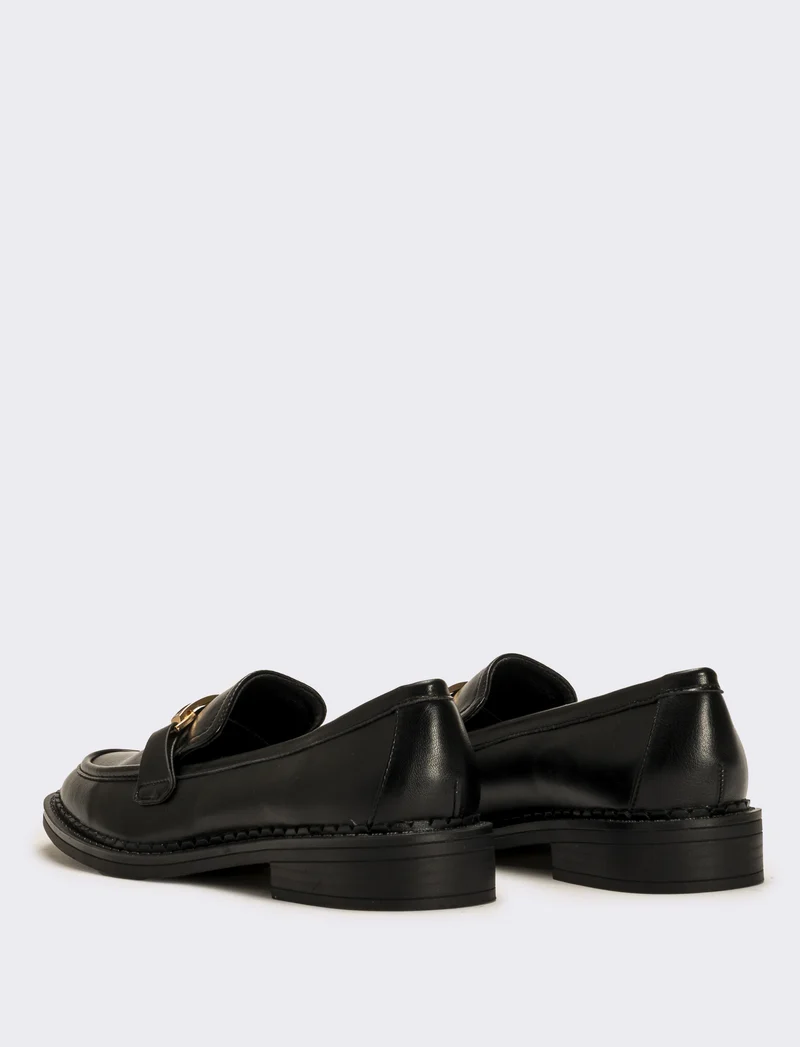 Mocassino con morsetto da donna - Nero
