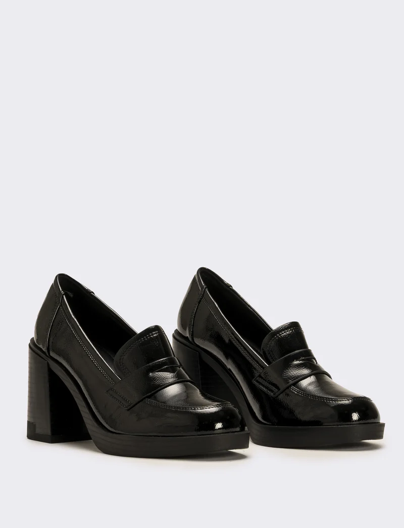 Mocassino da donna tacco alto - Nero