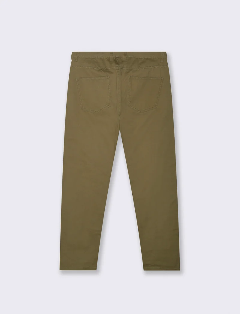 PANTALONI BASIC 5 TASCHE REGULAR FIT - Verde oliva