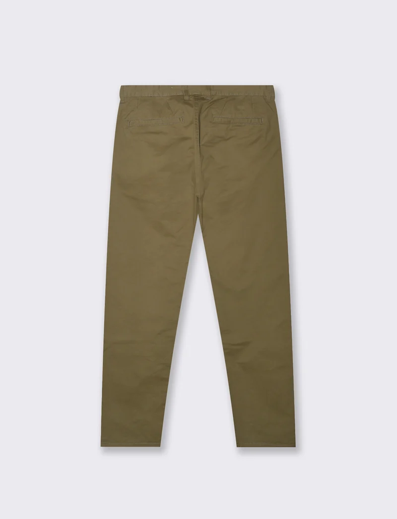 PANTALONI BASIC CHINO REGULAR FIT - Verde oliva