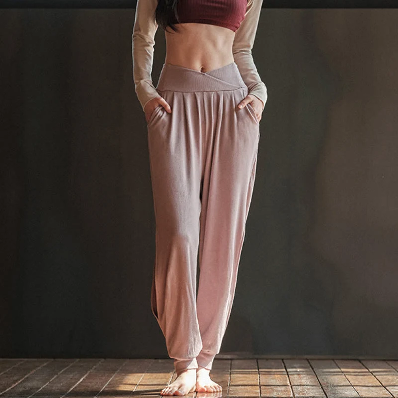 Olivenorma Yoga-Hose mit Laternenbündchen