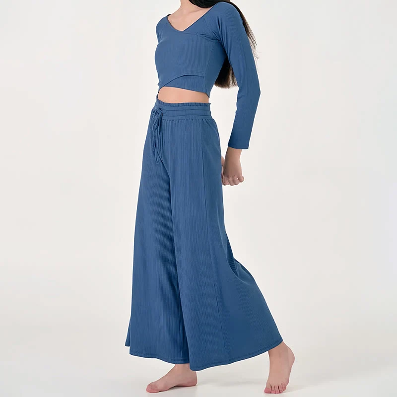 Olivenorma – Entspannte Yogahose mit hoher Taille