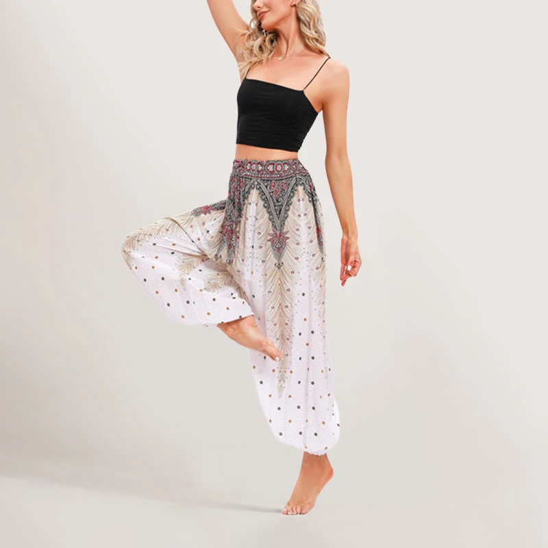 Olivenorma Celestial Print Boho Damen Haremshose mit elastischer Taille