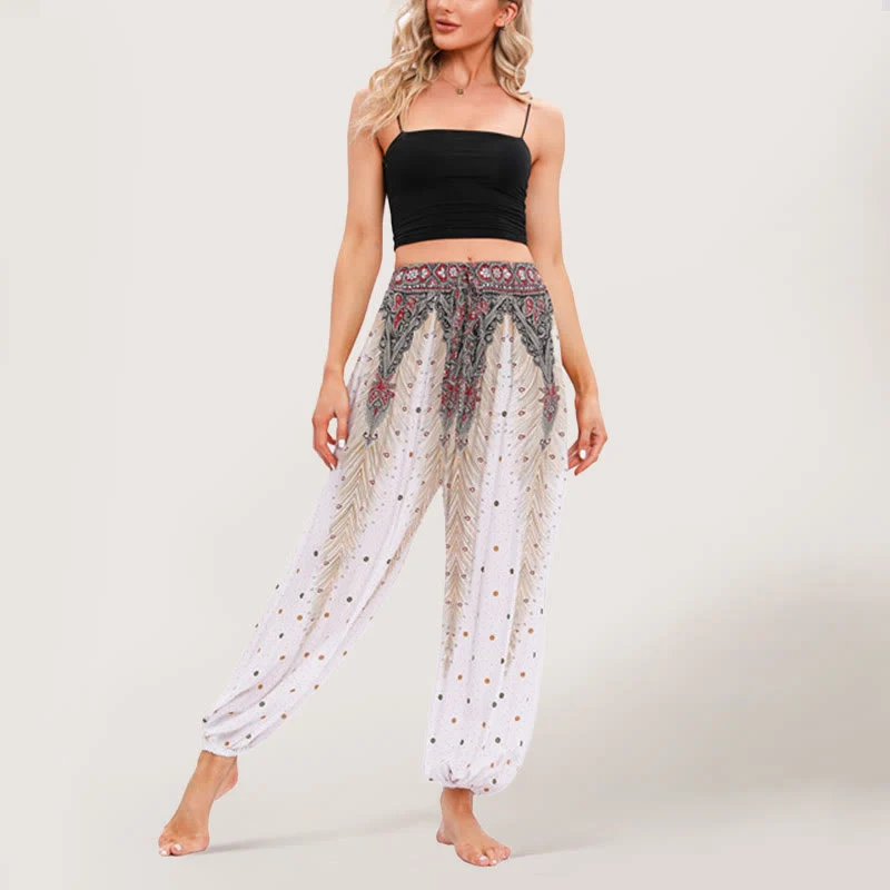 Olivenorma Celestial Print Boho Damen Haremshose mit elastischer Taille