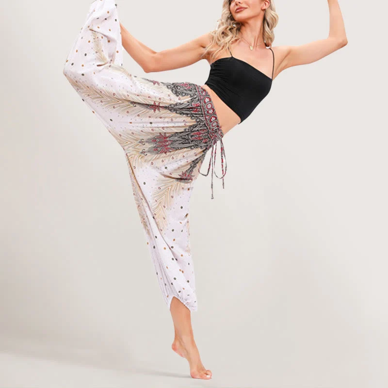 Olivenorma Celestial Print Boho Damen Haremshose mit elastischer Taille