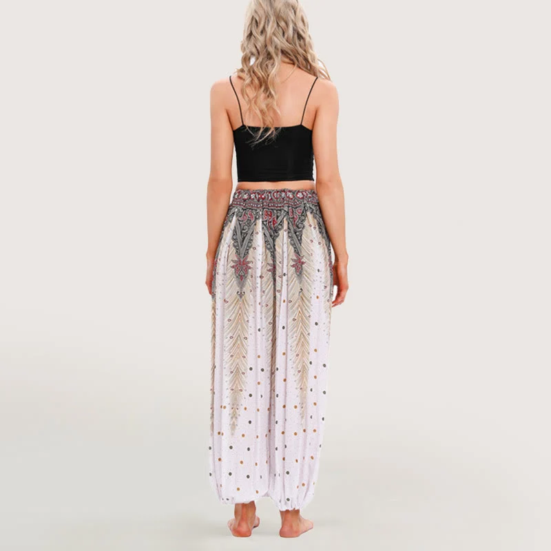 Olivenorma Celestial Print Boho Damen Haremshose mit elastischer Taille