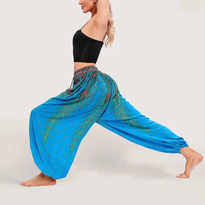 Olivenorma Celestial Print Boho Damen Haremshose mit elastischer Taille