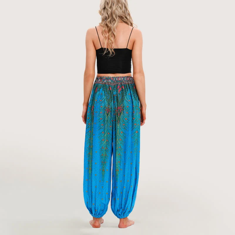 Olivenorma Celestial Print Boho Damen Haremshose mit elastischer Taille