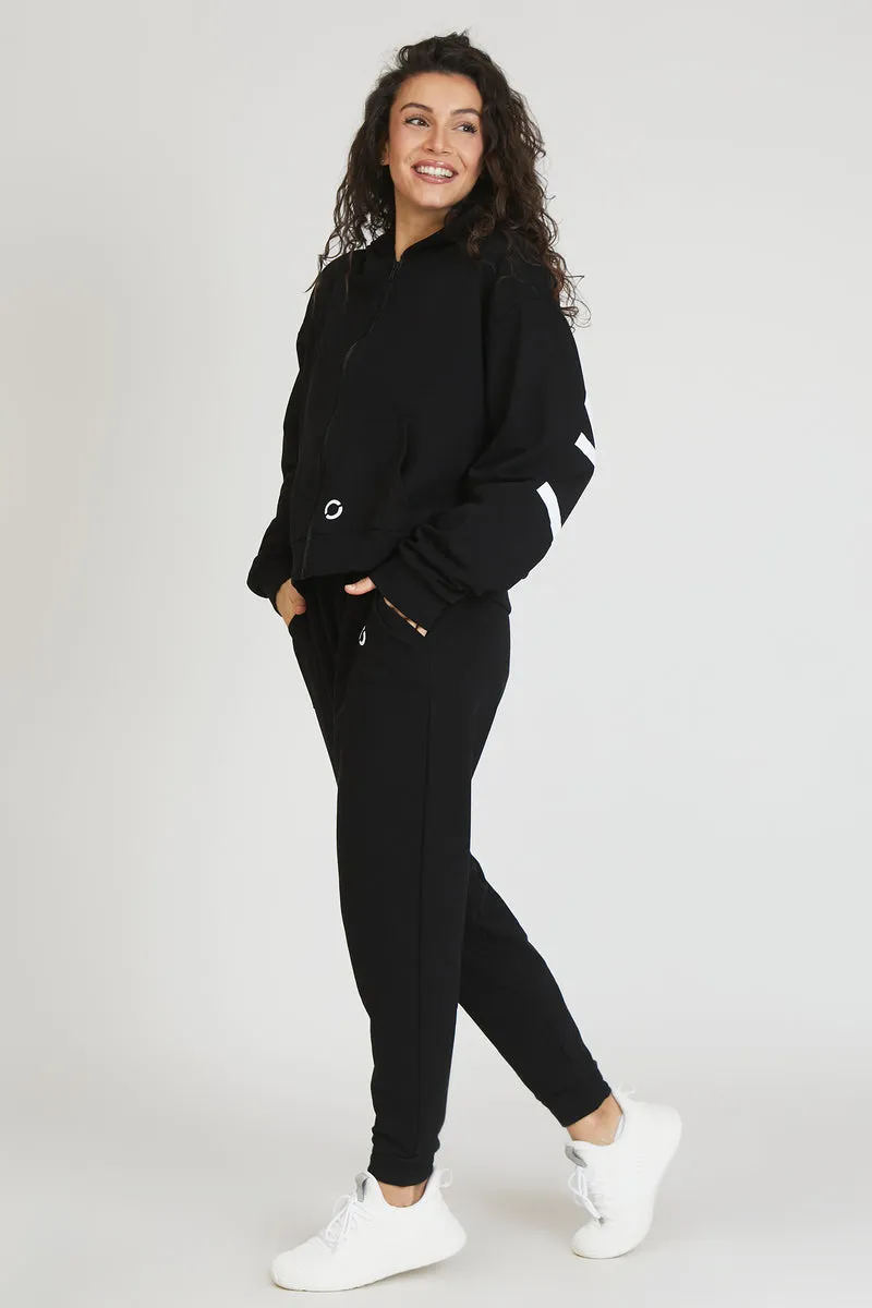 Felpa Donna Over Cappuccio FLAG Nero