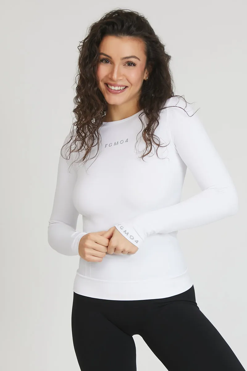 Maglia Donna FGM04 Manica Lunga Sport Bianco