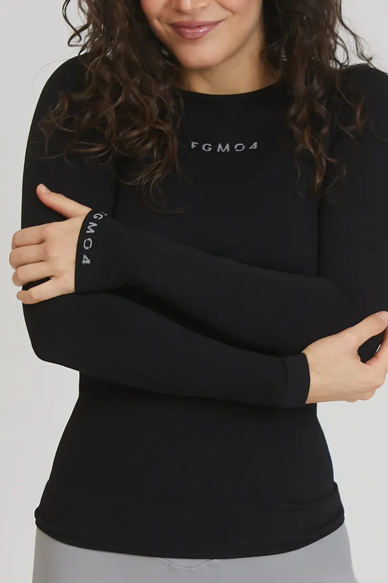 Maglia Donna FGM04 Manica Lunga Sport Nero