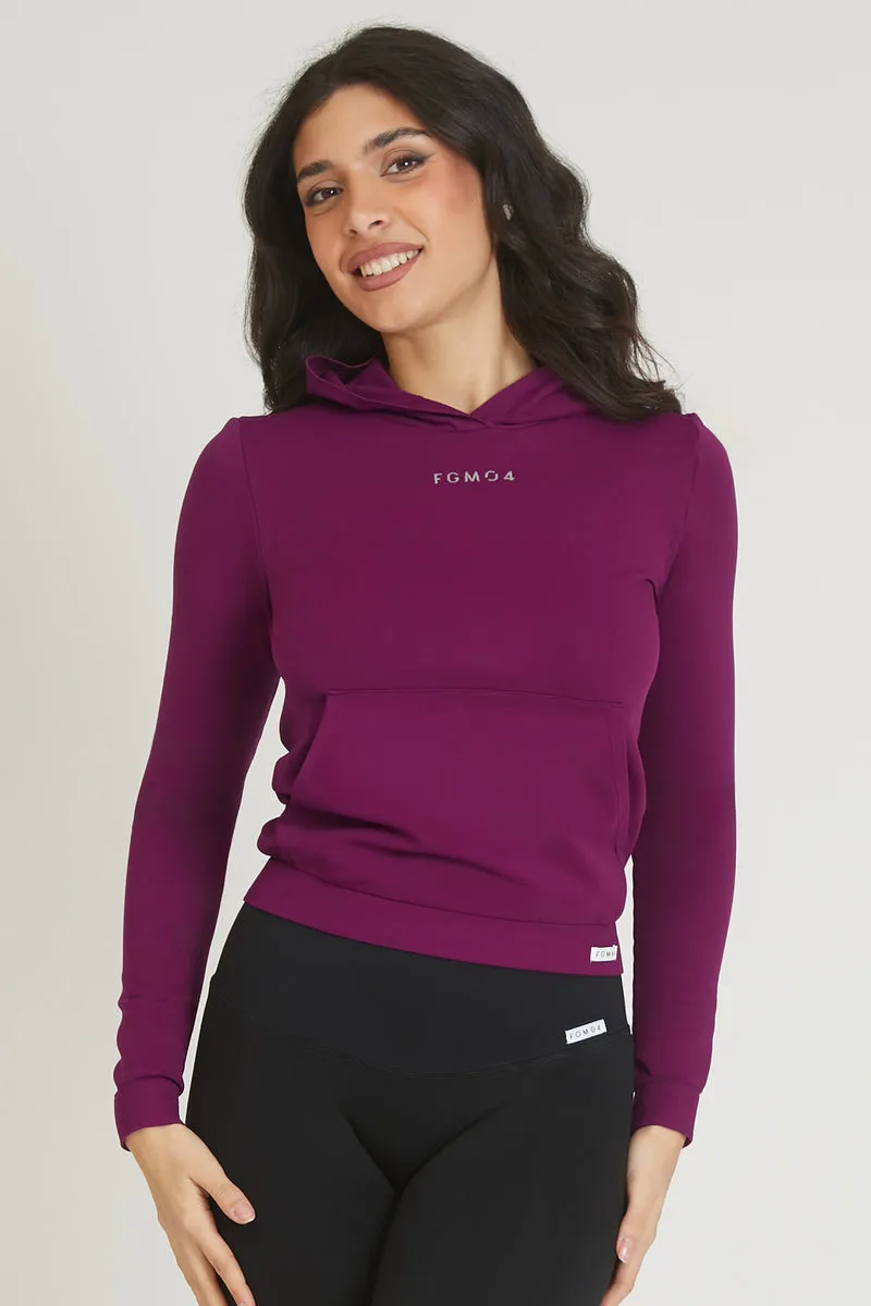 Maglia Slim Con Cappuccio Dark Purple