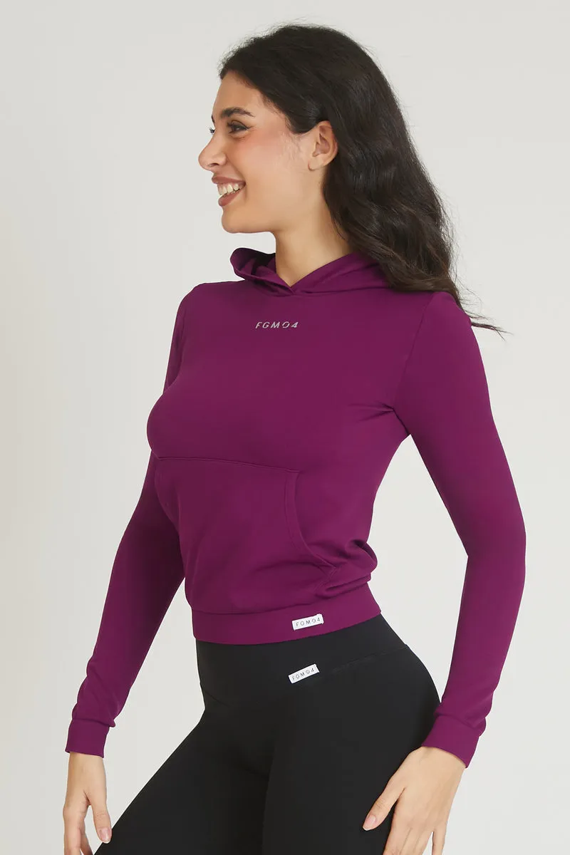 Maglia Slim Con Cappuccio Dark Purple