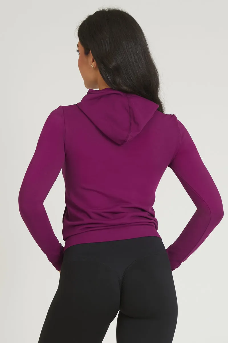Maglia Slim Con Cappuccio Dark Purple