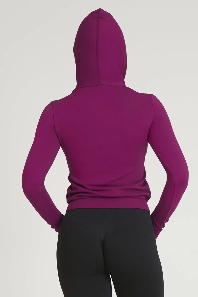Maglia Slim Con Cappuccio Dark Purple