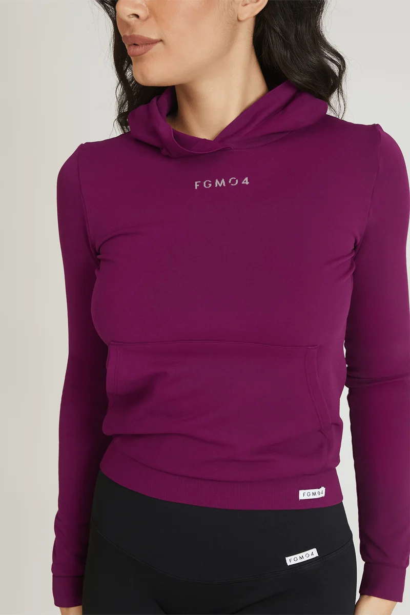 Maglia Slim Con Cappuccio Dark Purple