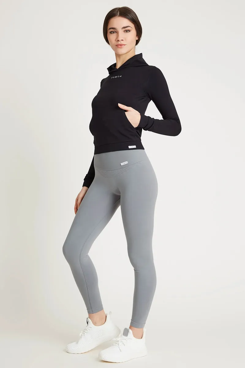 Maglia Slim Con Cappuccio Nero