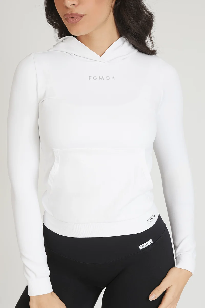 Maglia Slim Con Cappuccio Bianco