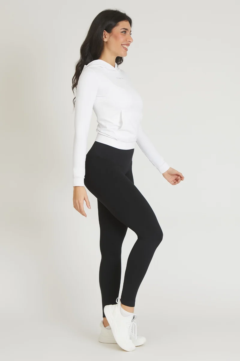 Maglia Slim Con Cappuccio Bianco