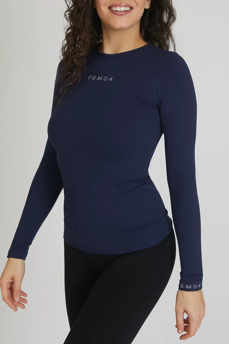 Maglia Donna FGM04 Manica Lunga Blu Notte