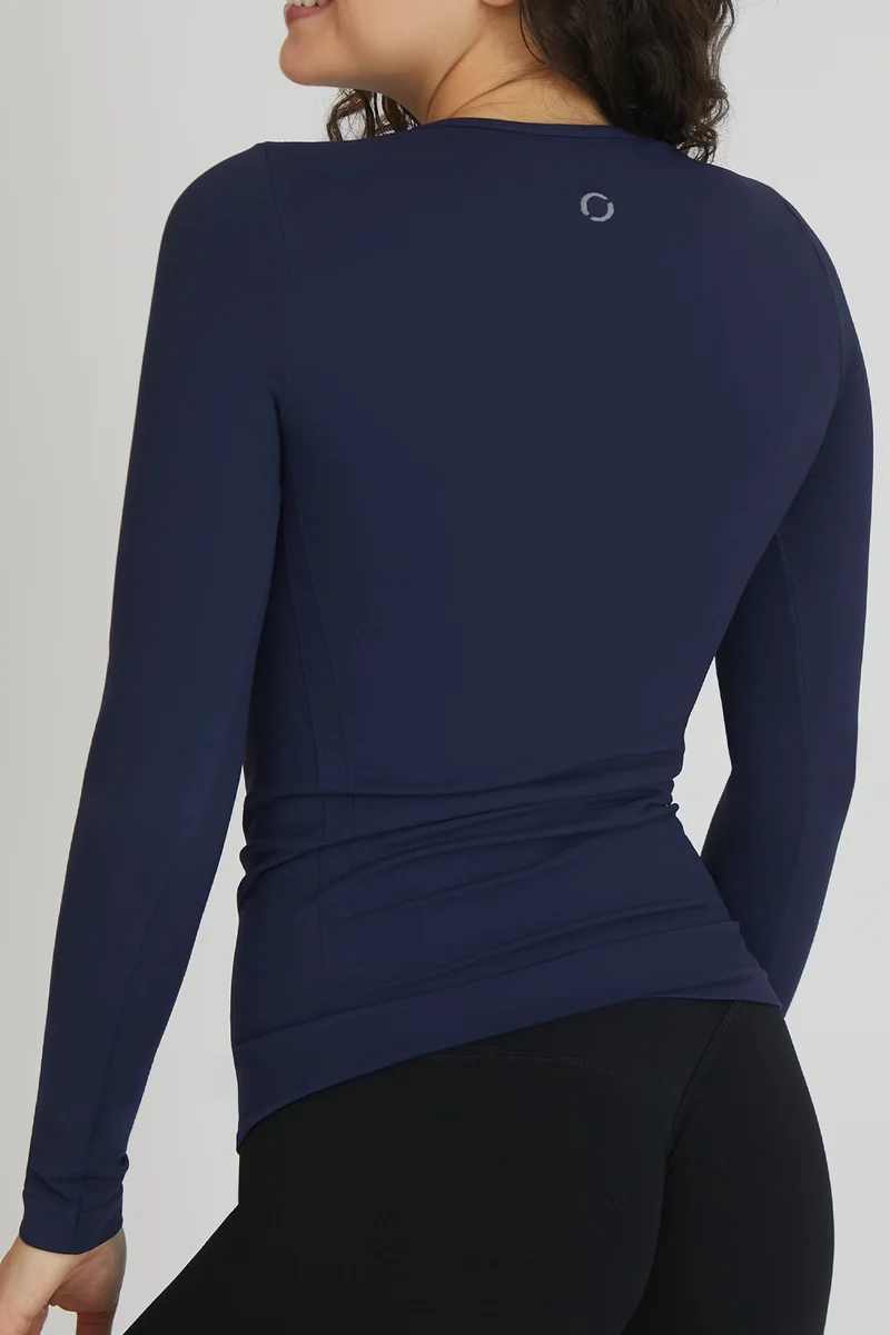 Maglia Donna FGM04 Manica Lunga Blu Notte