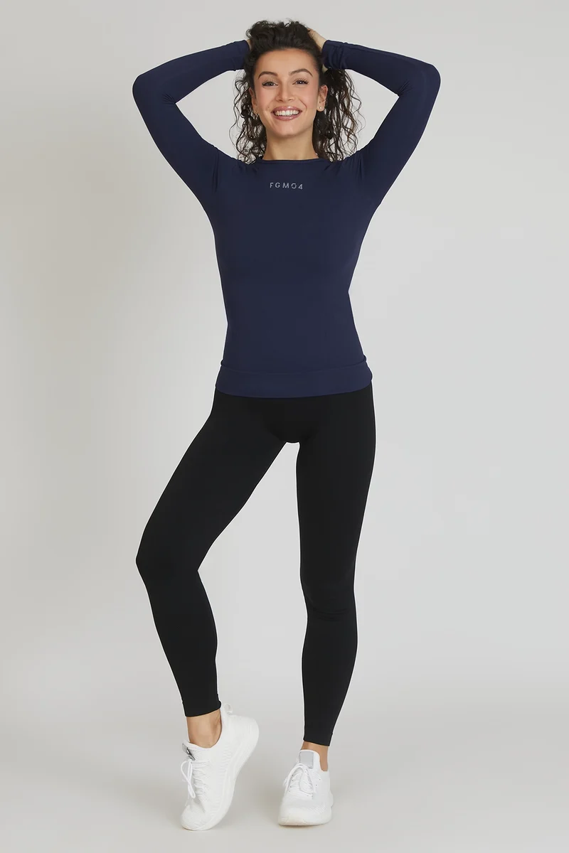 Maglia Donna FGM04 Manica Lunga Blu Notte