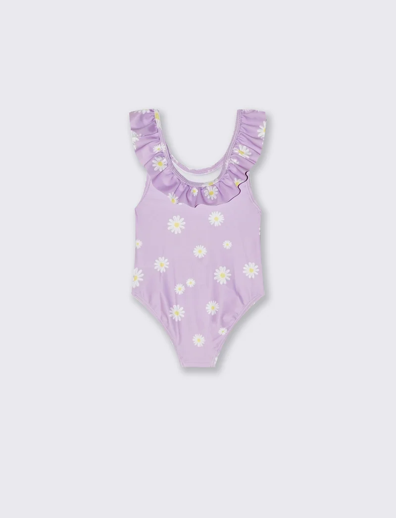 Costume intero Stitch con rouche e stampa - Viola