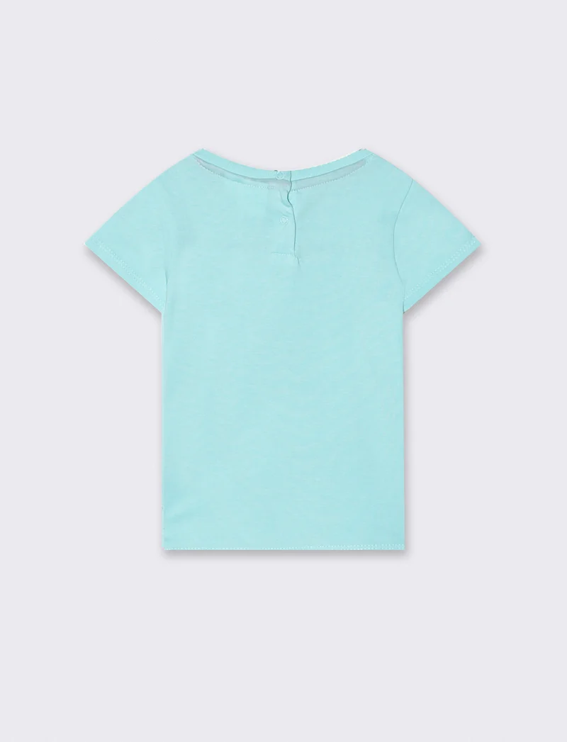 Maglietta Stitch colorata girocollo corta - Azzurro